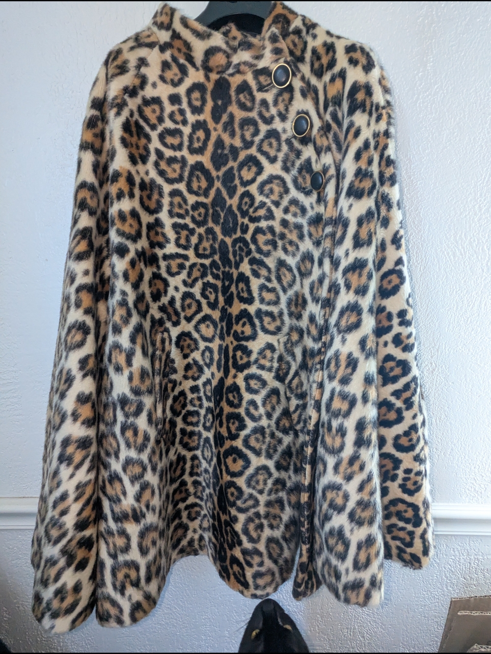 Vintage Jaguar Print Faux Fur Coat - Women's Animal Print Jacket